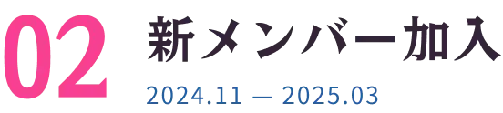 新メンバー加入 2024.11 — 2025.03
